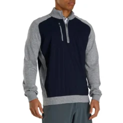FootJoy Tech Sweater -Pum Golf Club Shop footjoy tech sweater navy heather grey front itempicture