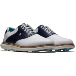 FootJoy Traditions SL Golf Shoes White/Navy -Pum Golf Club Shop footjoy traditions sl golf shoes white navy 57899 pair itempicture