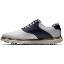 FootJoy Traditions SL Golf Shoes White/Navy -Pum Golf Club Shop footjoy traditions sl golf shoes white navy 57899 side itempicture
