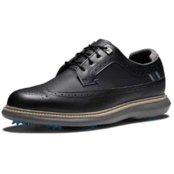 FootJoy Traditions Wing Tip Golf Shoes Black/Blue/Grey -Pum Golf Club Shop footjoy traditions wing tip golf shoes black blue grey toe itempicture