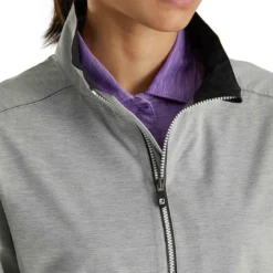 FootJoy Women's FJ HydroLite Rain Jacket -Pum Golf Club Shop footjoy womens fj hydrolite rain jacket heather grey detail itempicture