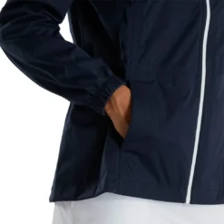 FootJoy Women's HydroKnit Rain Jacket -Pum Golf Club Shop footjoy womens hydroknit rain jacket navy detail itempicture