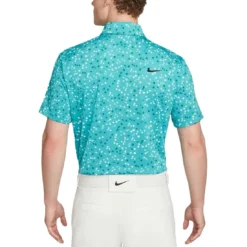 Nike Dri-FIT Tour Floral Polo -Pum Golf Club Shop nike dri fit tour floral polo teal nebula back itempicture