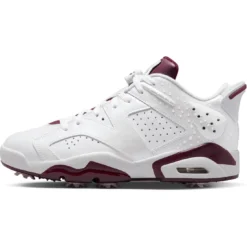 Nike Jordan Retro 6 G Golf Shoes White/Bordeaux -Pum Golf Club Shop nike jordan retro 6 g golf shoes white bordeaux profile itempicture