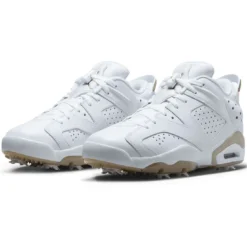 Nike Jordan Retro 6 G Golf Shoes White/Khaki -Pum Golf Club Shop nike jordan retro 6 shoes white khaki dv1376 100 pair itempicture