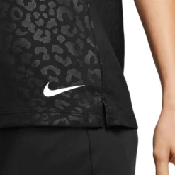 Nike Women's Dri-FIT Victory Embossed Sleeveless Polo -Pum Golf Club Shop nike womens dri fit victory embossed sleeveless polo black detail itempicture