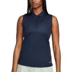 Nike Women's Dri-FIT Victory Sleeveless Polo -Pum Golf Club Shop nike womens dri fit victory sleeveless polo obsidian front itempicture