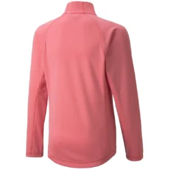 Puma Girls Quarter Zip Pullover -Pum Golf Club Shop puma 2021 girls quarter zip pullover parfait pink back itempicture