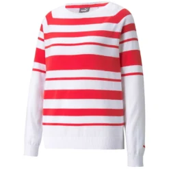 Puma Women's Ribbon Sweater -Pum Golf Club Shop puma 2021 womens ribbon sweater white teaberry itempicture
