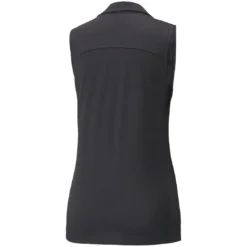 Puma Women's CLOUDSPUN Coast Sleeveless Polo -Pum Golf Club Shop puma 2022 womens cloudspun coast sleeveless polo black back itempicture