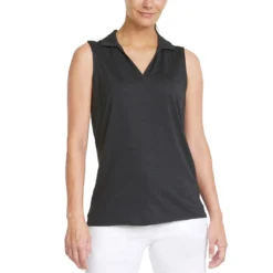Puma Women's CLOUDSPUN Coast Sleeveless Polo -Pum Golf Club Shop puma 2022 womens cloudspun coast sleeveless polo black model itempicture