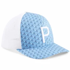 Puma Palms Trucker Hat -Pum Golf Club Shop puma 2023 palms trucker hat regal blue navy blazer front itempicture