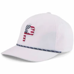 Puma Pars And Stripes Rope Hat -Pum Golf Club Shop puma 2023 pars and stripes rope hat white glow front itmepicture