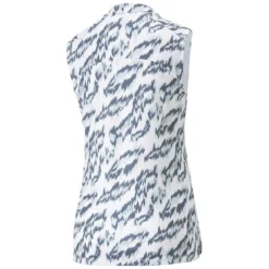 Puma Women's MATTR Animal Sleeveless Polo -Pum Golf Club Shop puma 2023 womens mattr animal sleeveless polo bright white evening sky back itempicture