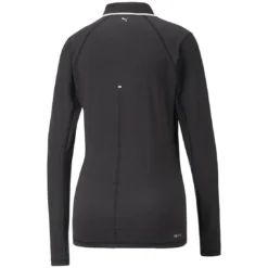 Puma Women's YOU-V Long Sleeve Polo -Pum Golf Club Shop puma 2023 womens you v long sleeve polo black back itempicture