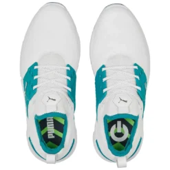 Puma Ignite Articulate Golf Shoes White/Silver/Green Lagoon 9 Puma Ignite Articulate Golf Shoes White/Silver/Green Lagoon -Pum Golf Club Shop puma ignite articulate golf white silver green lagoon 376078 08 top itempicture
