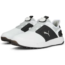 Puma Ignite Elevate Disc Golf Shoes White/Black/Silver -Pum Golf Club Shop puma ignite elevate disc golf shoes white black silver 376080 06 pair itempicture