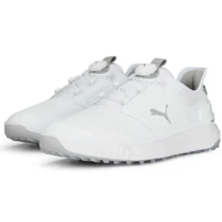 Puma Ignite Elevate Disc Golf Shoes White/Silver -Pum Golf Club Shop puma ignite elevate disc golf shoes white silver 376080 01 pair itempicture