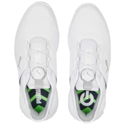 Puma Ignite Elevate Disc Golf Shoes White/Silver -Pum Golf Club Shop puma ignite elevate disc golf shoes white silver 376080 01 top itempicture