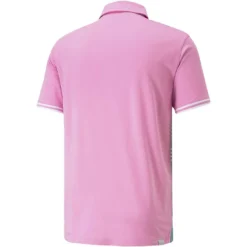 Puma MATTR Track Polo -Pum Golf Club Shop puma mattr track polo pink mist green lagoon back itempicture