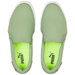 Puma Women's Tustin Fusion Slip-On Golf Shoes Dusty Green/White -Pum Golf Club Shop puma womens laguna tustin slipon sunset pink white 376783 04 top itempicture