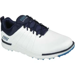 Skechers GO GOLF Elite Tour SL Golf Shoes White/Navy -Pum Golf Club Shop skechers go golf elite tour sl golf shoes white navy front itempicture