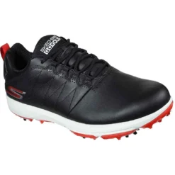 Skechers GO GOLF Pro V.4 Legacy Golf Shoes Black/Red -Pum Golf Club Shop skechers go golf pro v 4 legacy golf shoes black red front
