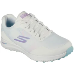 Skechers Women's Arch Fit GO GOLF Max 2 Splash Golf Shoes White/Multi -Pum Golf Club Shop skechers w arch fit go golf max 2 splash white multi 123068 wmlt toe itempicture