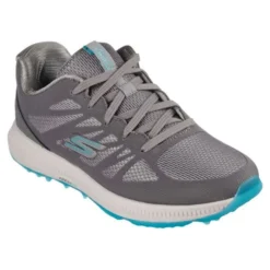 Skechers Women's GO GOLF Elite 5 Score Golf Shoes Grey/Aqua -Pum Golf Club Shop skechers women s go golf elite 5 score golf shoes grey aqua front itempicture