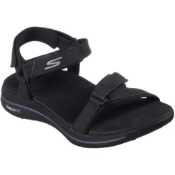 Skechers Women's GO GOLF Arch Fit Sandals Black -Pum Golf Club Shop skechers womens go golf arch fit sandals black angle itempicture