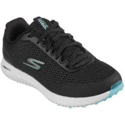 Skechers Women's GO GOLF Max Fairway 3 Golf Shoes Black/Turquoise -Pum Golf Club Shop skechers womens go golf max fairway 3 golf shoes black turquoise front itempicture