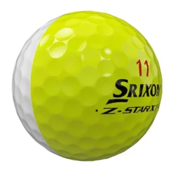 Srixon Z-Star XV 8 Divide Golf Balls -Pum Golf Club Shop srixon z star xv 8 divide white yellow golf balls yellow side stamp itempicture