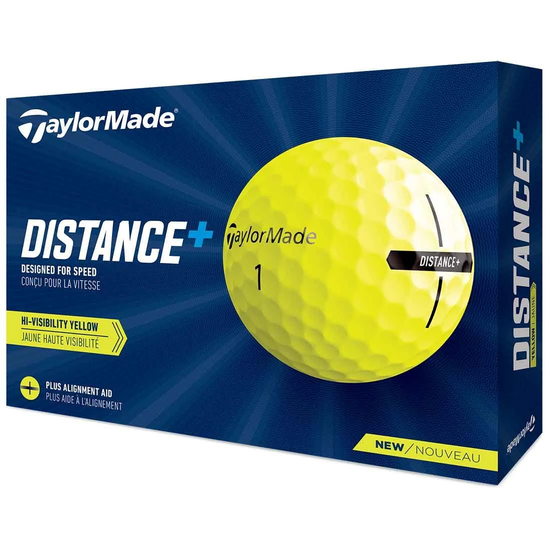TaylorMade Distance+ Yellow Golf Balls 1 TaylorMade Distance+ Yellow Golf Balls