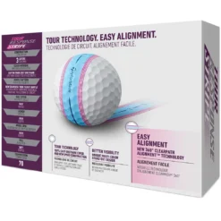 TaylorMade Tour Response Stripe Blue/Pink Golf Balls -Pum Golf Club Shop taylormade 2023 tour response stripe blue pink golf balls tray itempicture