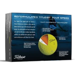 Titleist Tour Speed Yellow Personalized Golf Balls -Pum Golf Club Shop titleist 2022 tour speed yellow golf balls back itempicture