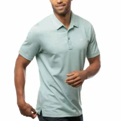 TravisMathew The Zinna Polo -Pum Golf Club Shop travismathew 2023 the zinna polo heather bearl green side itempicture