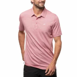 TravisMathew The Zinna Polo -Pum Golf Club Shop travismathew 2023 the zinna polo heather cardinal front itempicture