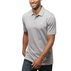 TravisMathew The Zinna Polo -Pum Golf Club Shop travismathew 2023 the zinna polo heather grey front itempicture