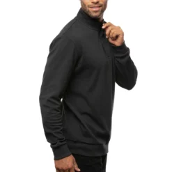 TravisMathew Cloud Quarter Zip 2.0 -Pum Golf Club Shop travismathew cloud quarter zip 2 0 black side itempicture