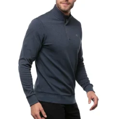 TravisMathew Cloud Quarter Zip 2.0 -Pum Golf Club Shop travismathew cloud quarter zip 2 0 heather blue side itempicture