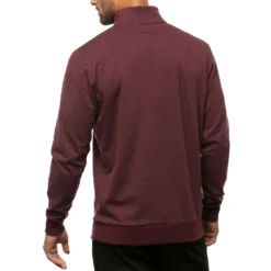 TravisMathew Cloud Quarter Zip 2.0 -Pum Golf Club Shop travismathew cloud quarter zip 2 0 heather dark red back itempicture