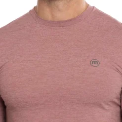 TravisMathew Scenic Vista Active Tee -Pum Golf Club Shop travismathew scenic vista active tee heather roan rogue logo itempicture