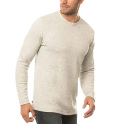 TravisMathew Cloud Waffle Crew -Pum Golf Club Shop travismathew waffle cloud crew heather light grey side itempicture