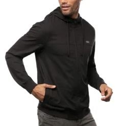TravisMathew Wanderlust Full Zip Hoodie -Pum Golf Club Shop travismathew wanderlust full zip hoodie black side itempicture