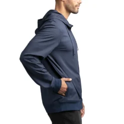 TravisMathew Wanderlust Full Zip Hoodie -Pum Golf Club Shop travismathew wanderlust full zip hoodie mood indigo side itempicture