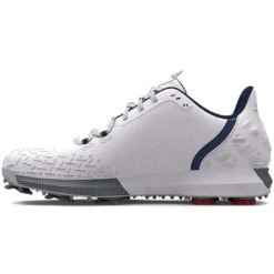 Under Armour HOVR Drive 2 Golf Shoes White/Metallic Silver -Pum Golf Club Shop under armour hovr drive 2 golf shoes white metallic silver side itempicture